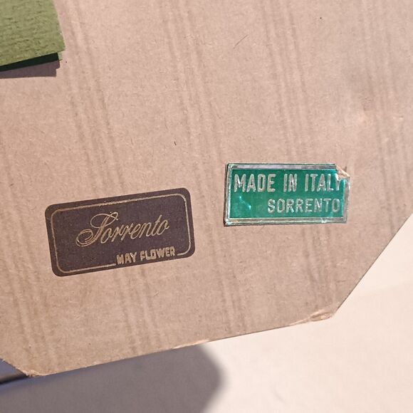 Vtg Mayflower Sorrento Inlaid Wood Framed Art-Floral-Octagonal-Marquetry-Italy - Picture 10 of 12